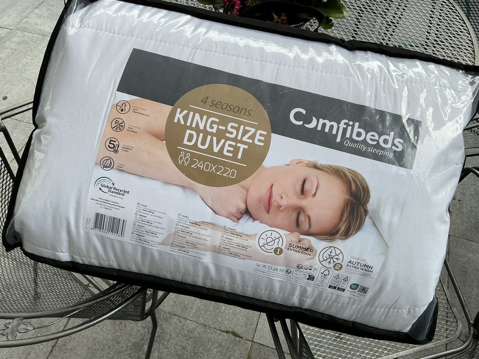 Luxe 4-seizoenen anti-allergie dekbed 240x220 Comfibeds, Ophalen, Anti-allergisch, Wit, Deken of Dekbed