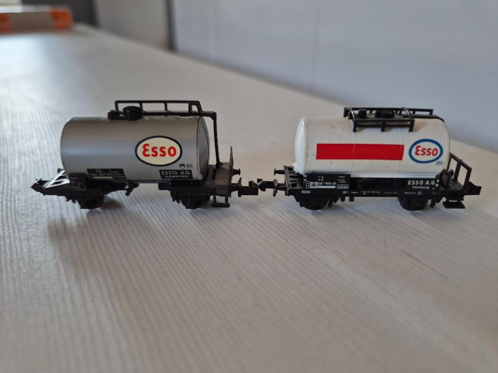 4 Minitrix ketelwagons, Gebruikt, Gelijkstroom, Trix, Wagon