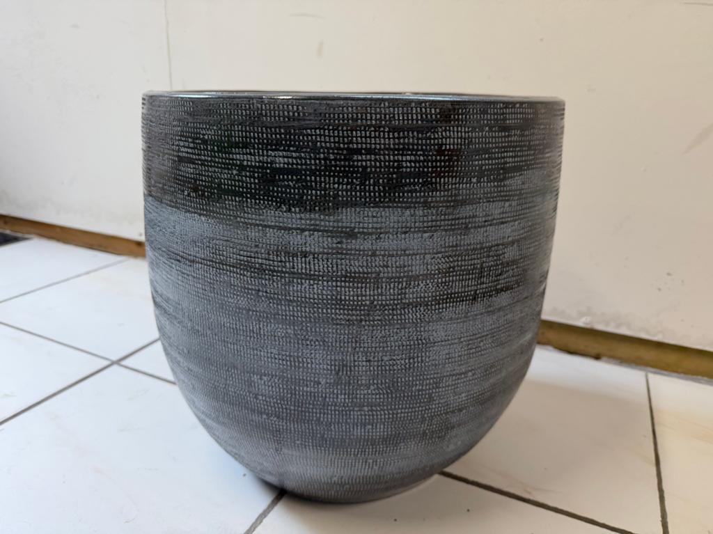 Bloempot HS Tokio (Anthracite), Rond, Minder dan 40 cm, Aardewerk, Ophalen