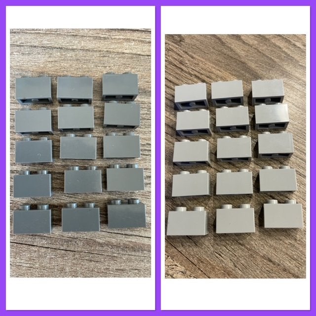 15x lego basis blokjes 1x2 donker grijs (2)  licht grijs (3, Ophalen of Verzenden, Nieuw, Losse stenen, Lego
