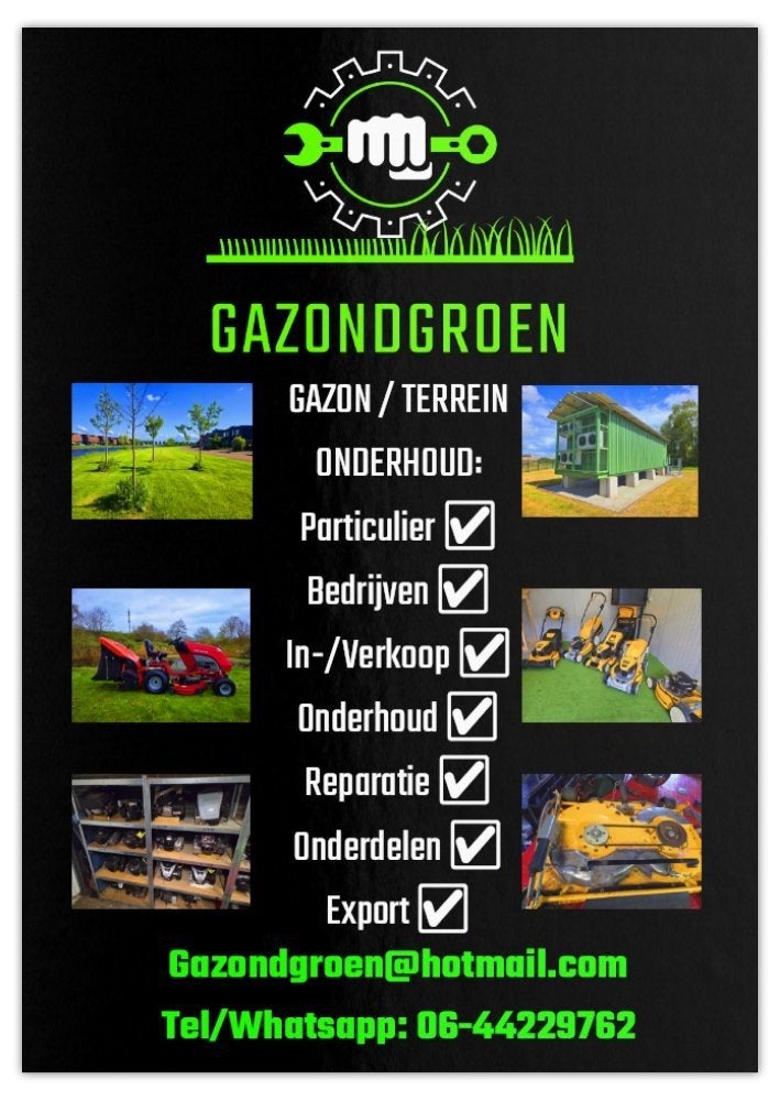 Onderhoud, reparatie, verkoop en advies gazononderhoud