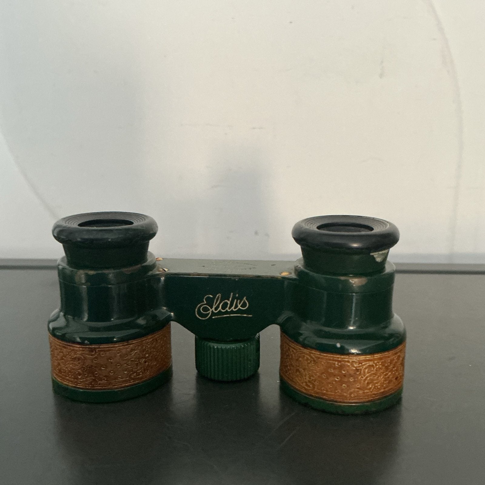 Vintage Eldis Opera Verrekijker - Groen met Gouden Details, Ophalen of Verzenden