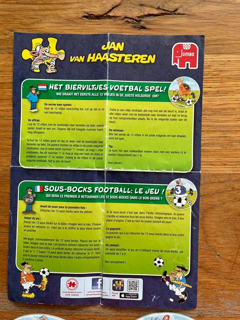 Spel Jan van Haasteren bierviltjes voetbal spel, Verzamelen, Ophalen of Verzenden, Zo goed als nieuw, Speelkaart(en)