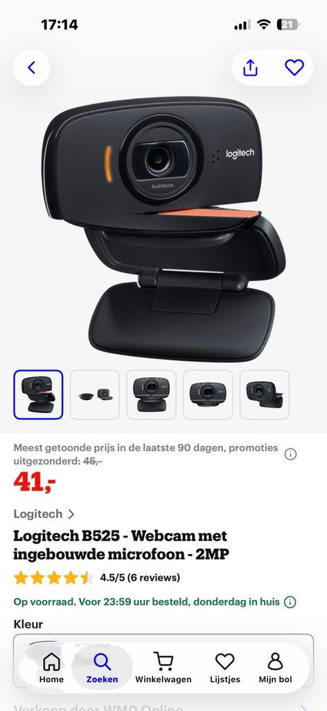 Logitech webcam, Computers en Software, Webcams, Ophalen of Verzenden, Zo goed als nieuw