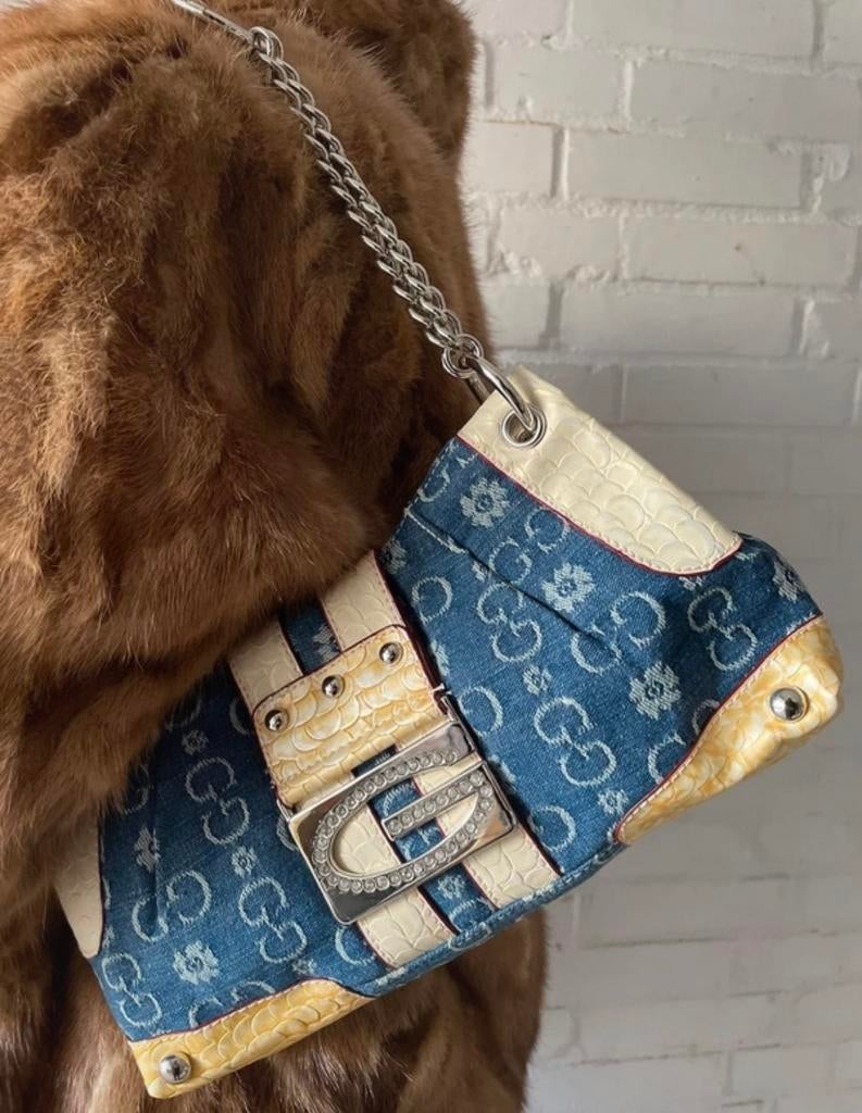 Vintage Gussaci Y2K denim handbag, Ophalen of Verzenden, Nieuw, Schoudertasje