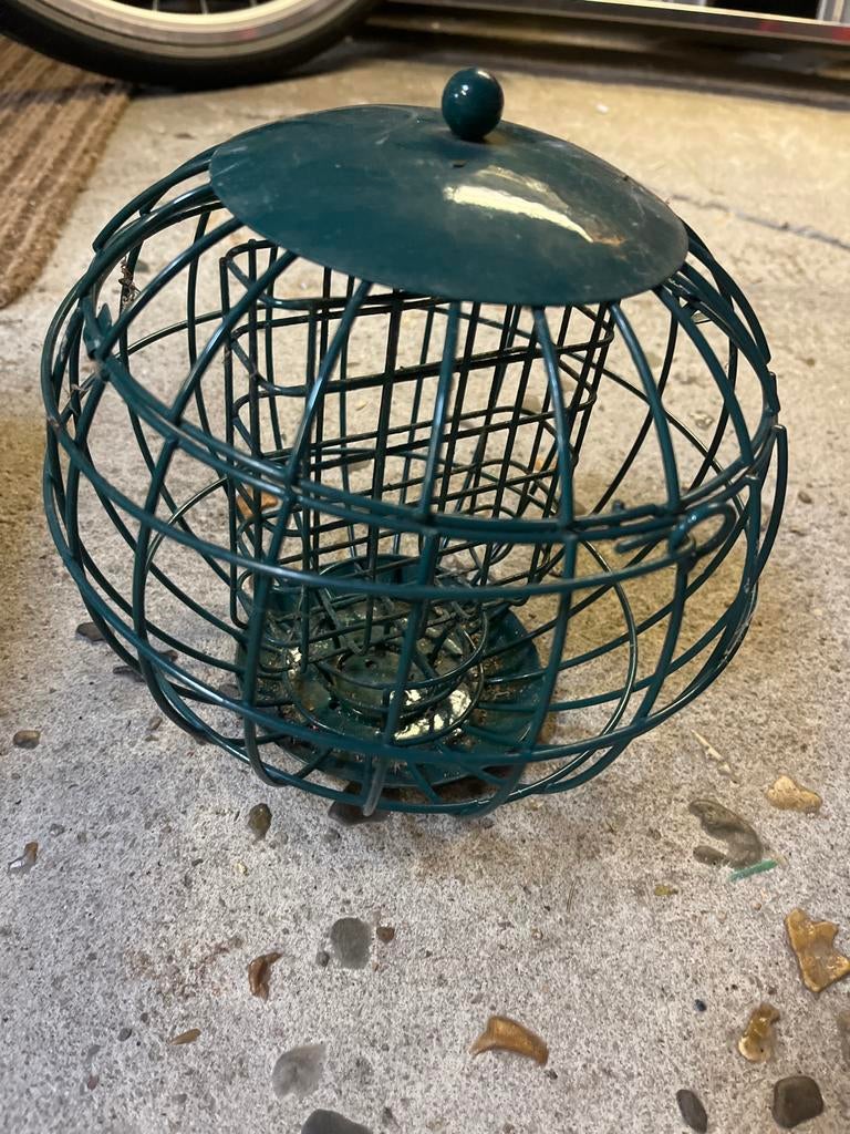 Set van 2 Metalen Voederbol voor Vogels - Groen, Ophalen of Verzenden, Gebruikt