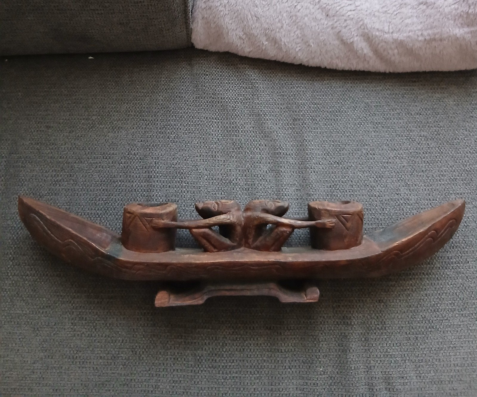 Indonesische ? houten beeld boot kano, Ophalen of Verzenden