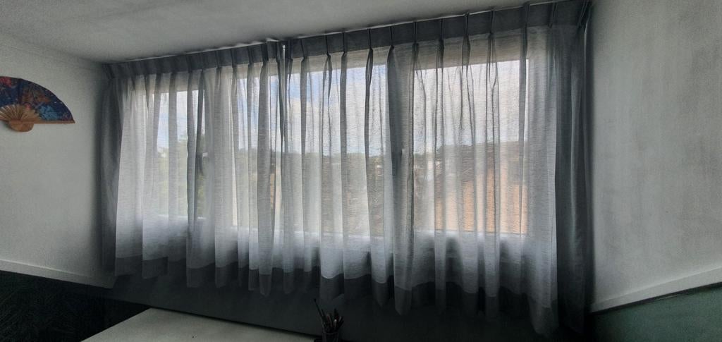 Lichtgroene transparante gordijnen Hema (120hx250b cm), 150 tot 200 cm, Ophalen of Verzenden, Zo goed als nieuw, Modern, Licht, Transparant