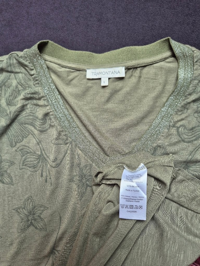 Legergroen Tramontana shirt maat L, Kleding | Dames, Maat 38/40 (M), Tramontana, Ophalen of Verzenden, Zo goed als nieuw