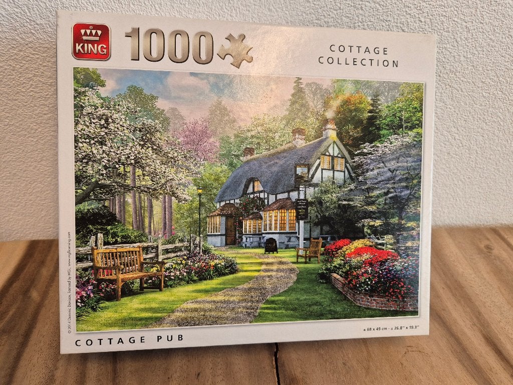 King puzzel: Cottage pub - 1.000 stukjes, Ophalen of Verzenden, 500 t/m 1500 stukjes, Zo goed als nieuw