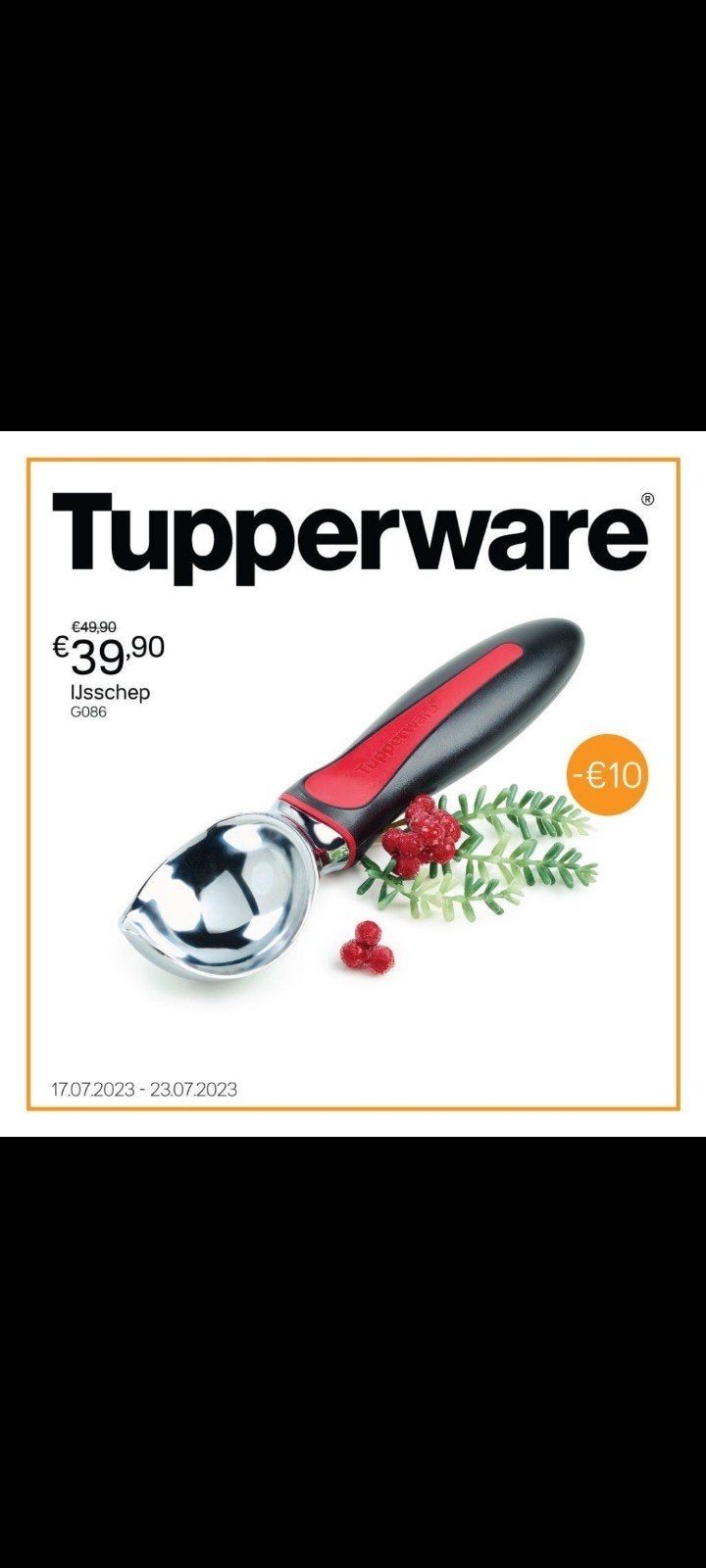 Nieuwe Tupperware ijsschep - Perfect voor elke ijscoupe!, Ophalen of Verzenden, Nieuw