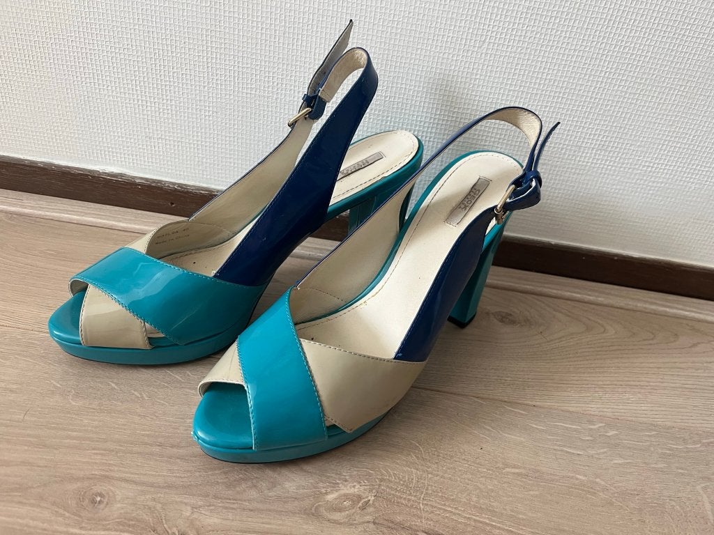 Geox blauwe turquoise pumps sandalen hoge hakken maat 39, Kleding | Dames, Geox, Blauw, Gedragen, Sandalen of Muiltjes