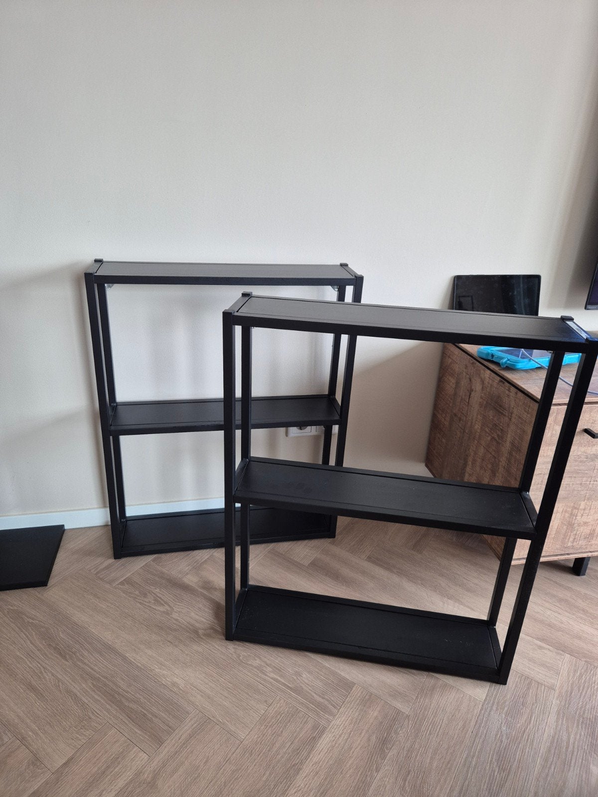 IKEA ENHET wandframe met planken, antraciet, Ophalen, Met plank(en), Modern, Industrieel, Overige materialen
