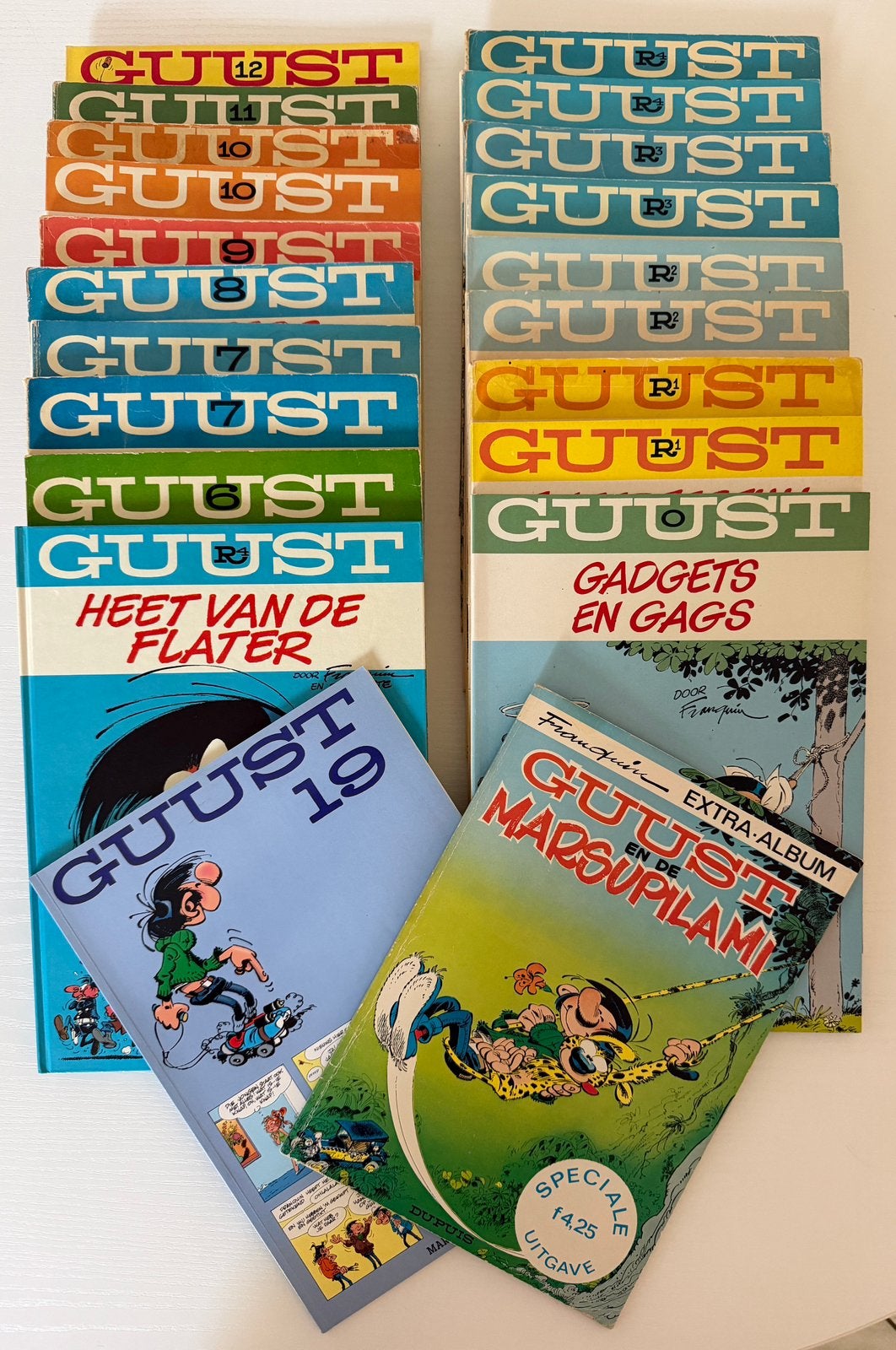 Serie klassieke Guust delen, 12x 1ste druk, incl. R-reeks, Meerdere stripboeken, Ophalen of Verzenden, Gelezen