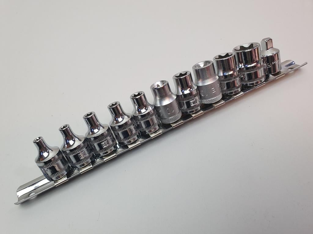 SP tools E-torx doppenset op rail met 3/8" opname Nieuw, Auto diversen, Autogereedschap, Info@sptools.eu, Nieuw, Ophalen of Verzenden