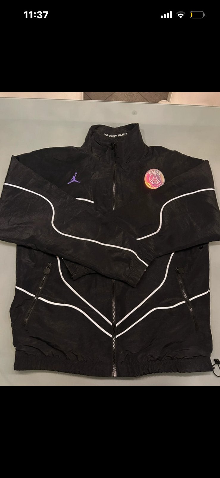 Jordan x PSG windbreaker LE - zwart, Kleding | Heren, Jassen | Zomer, Ophalen of Verzenden, Zo goed als nieuw, Zwart
