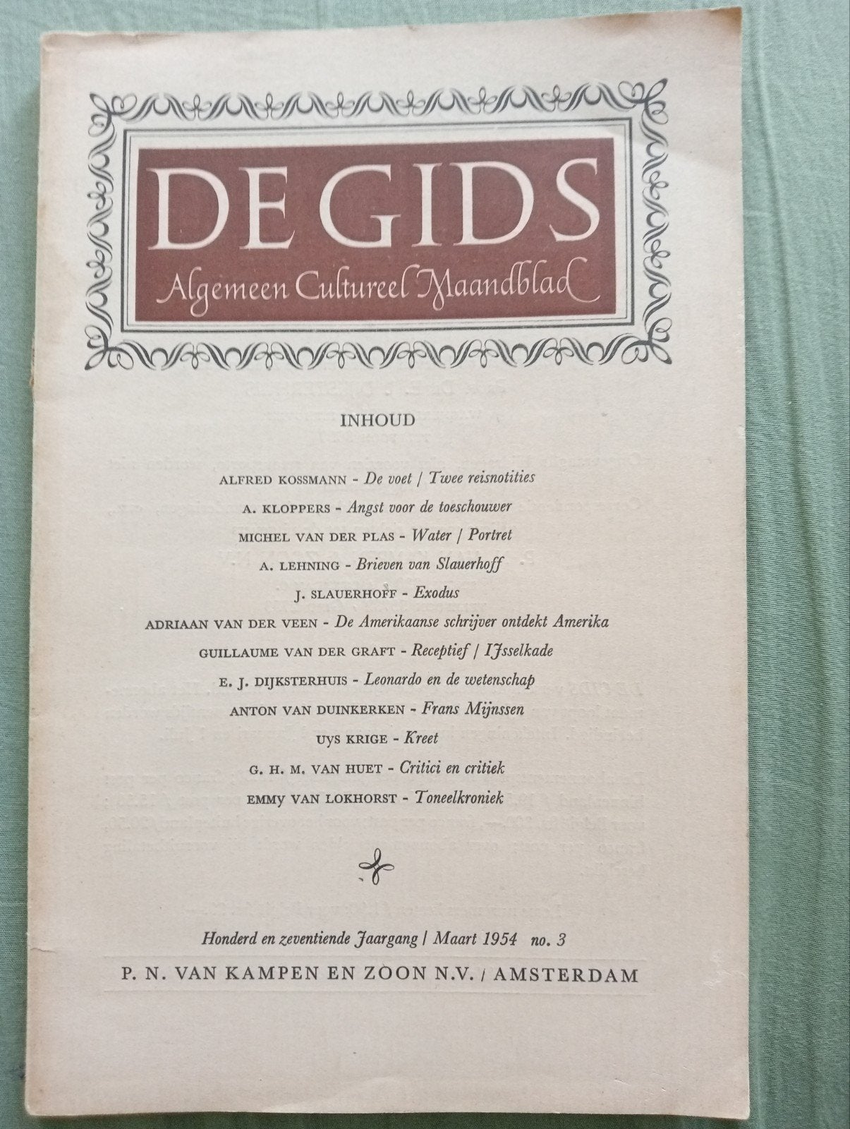 De Gids: Algemeen Cultureel Maandblad - Maart 1954, Ophalen of Verzenden, Gelezen, Overige typen