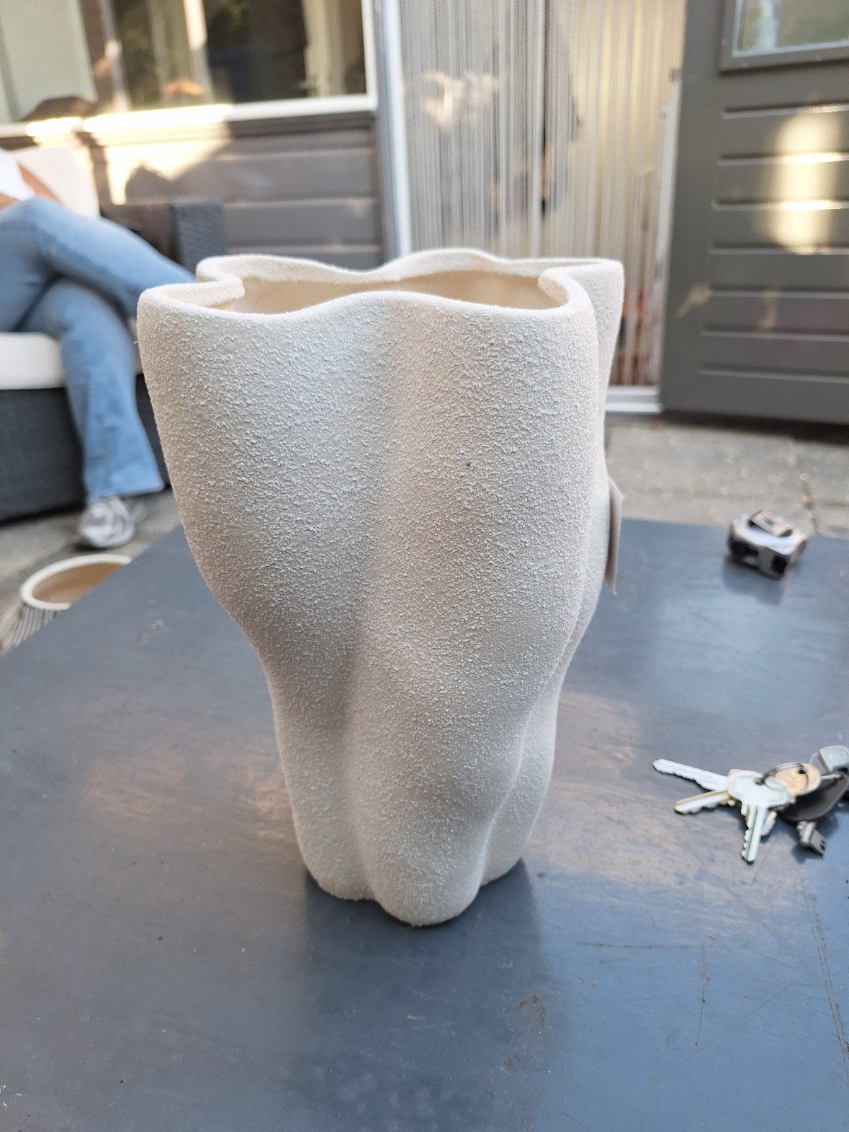 vaas ecru nieuw zonder prijskaartje, Ophalen, Nieuw, Overige kleuren, 28 cm