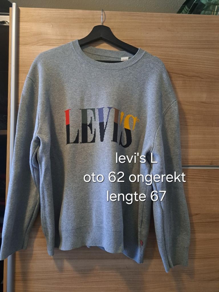 Levi's trui maat L grijs, Maat 52/54 (L), Ophalen of Verzenden, Grijs, Gedragen