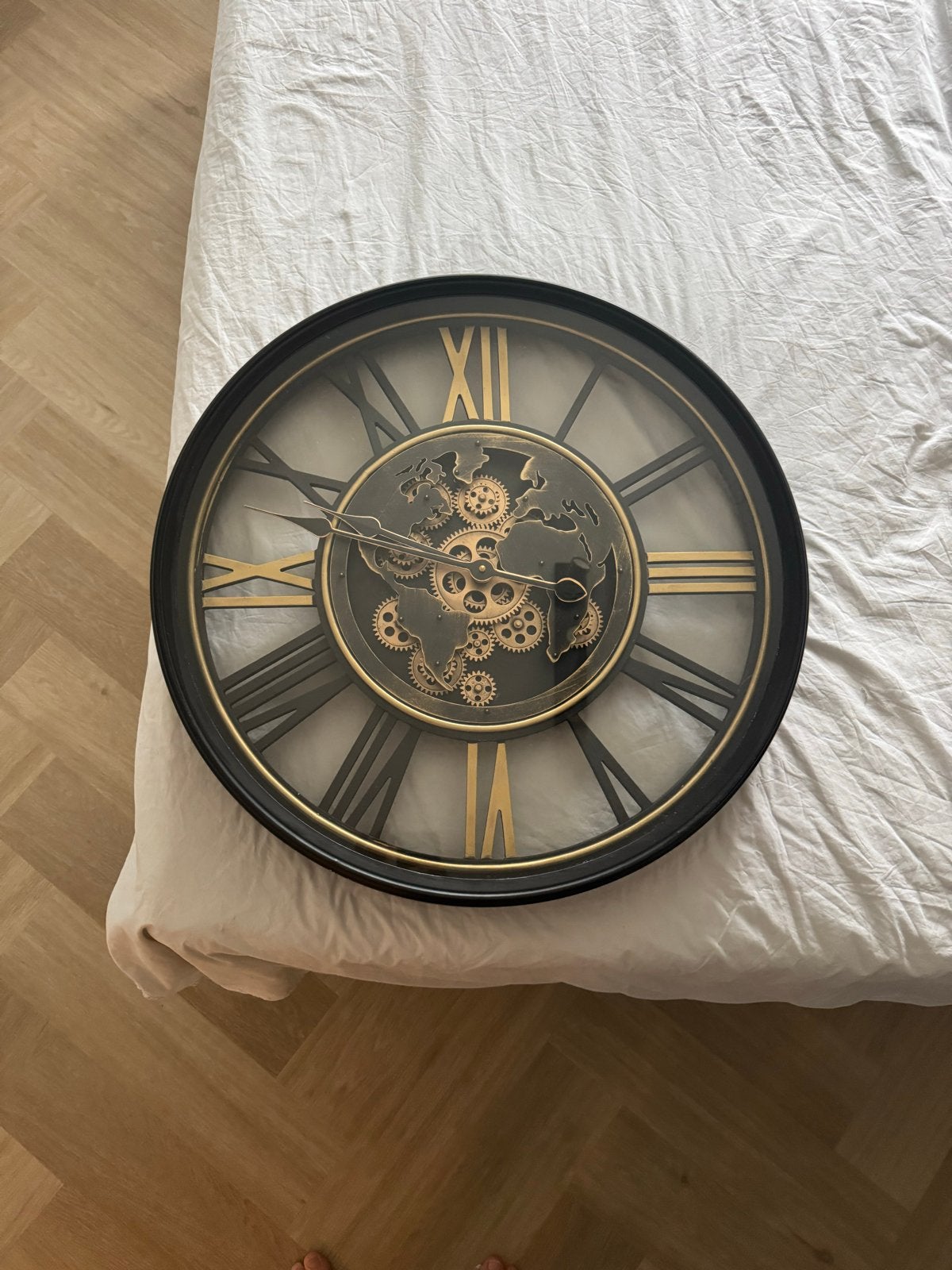 60 CM - Mechanische wandklok met zichtbaar uurwerk, Ophalen, Analoog, Werkt op batterijen, Overige merken