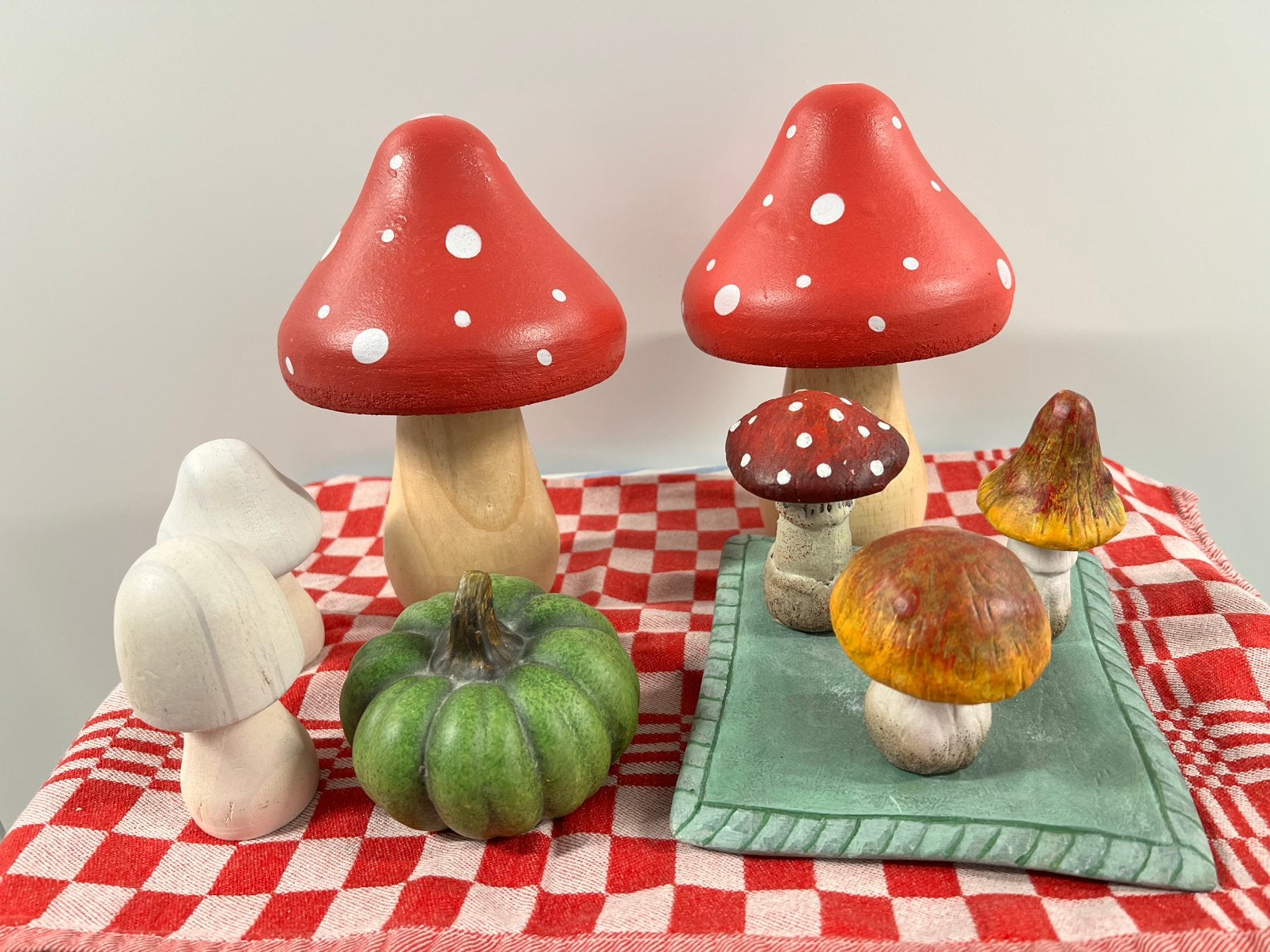 Herfstdecoratie, paddestoel pompoen, Ophalen, Hout, Overige stijlen, Zo goed als nieuw