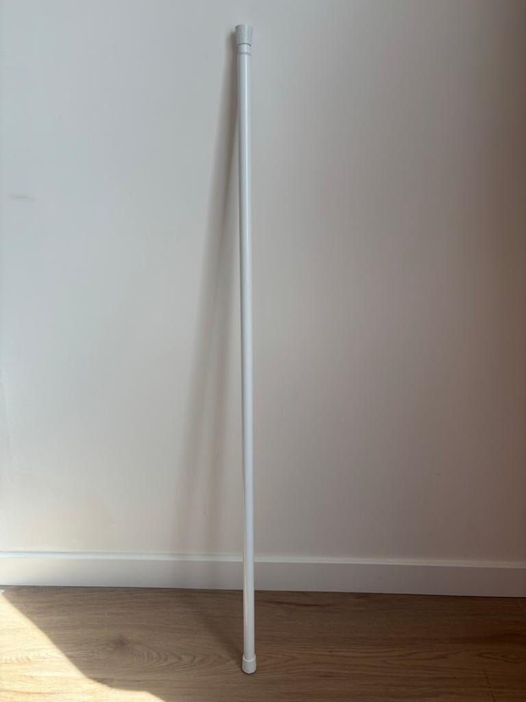 Uitschuifbare gordijnroede / vitragestang wit, Ophalen, Gebruikt, Wit