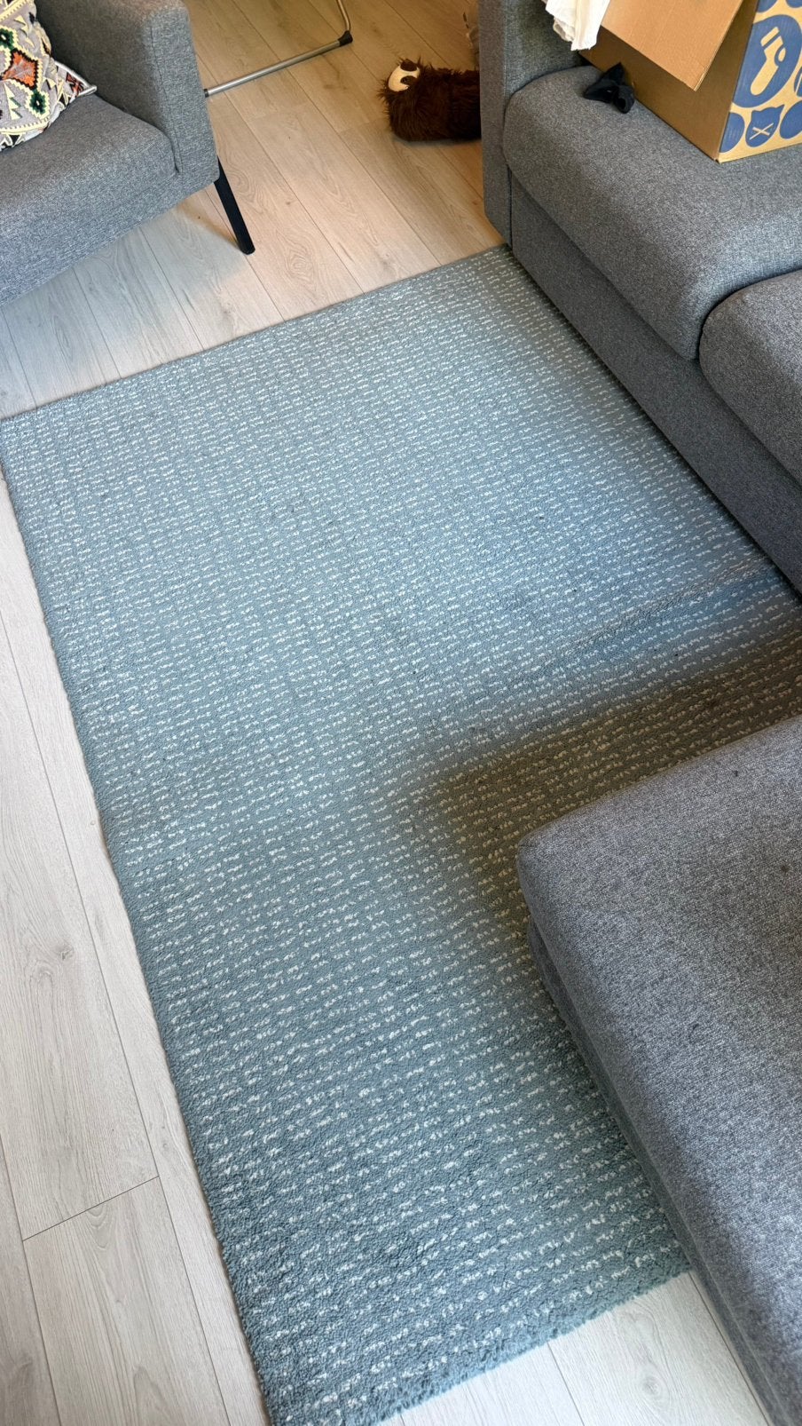 IKEA LANGSTED vloerkleed blauw/wit, Ophalen, Gebruikt