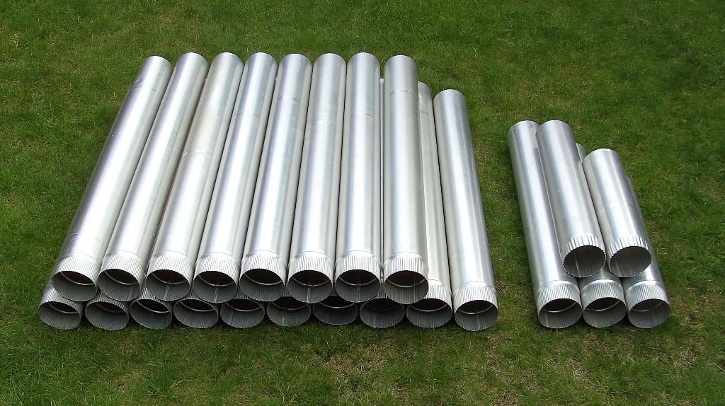 aluminium afvoer ventilatie buizen  -  Giveg  div. maten, Ophalen, Aluminium, Zo goed als nieuw, Minder dan 2 meter