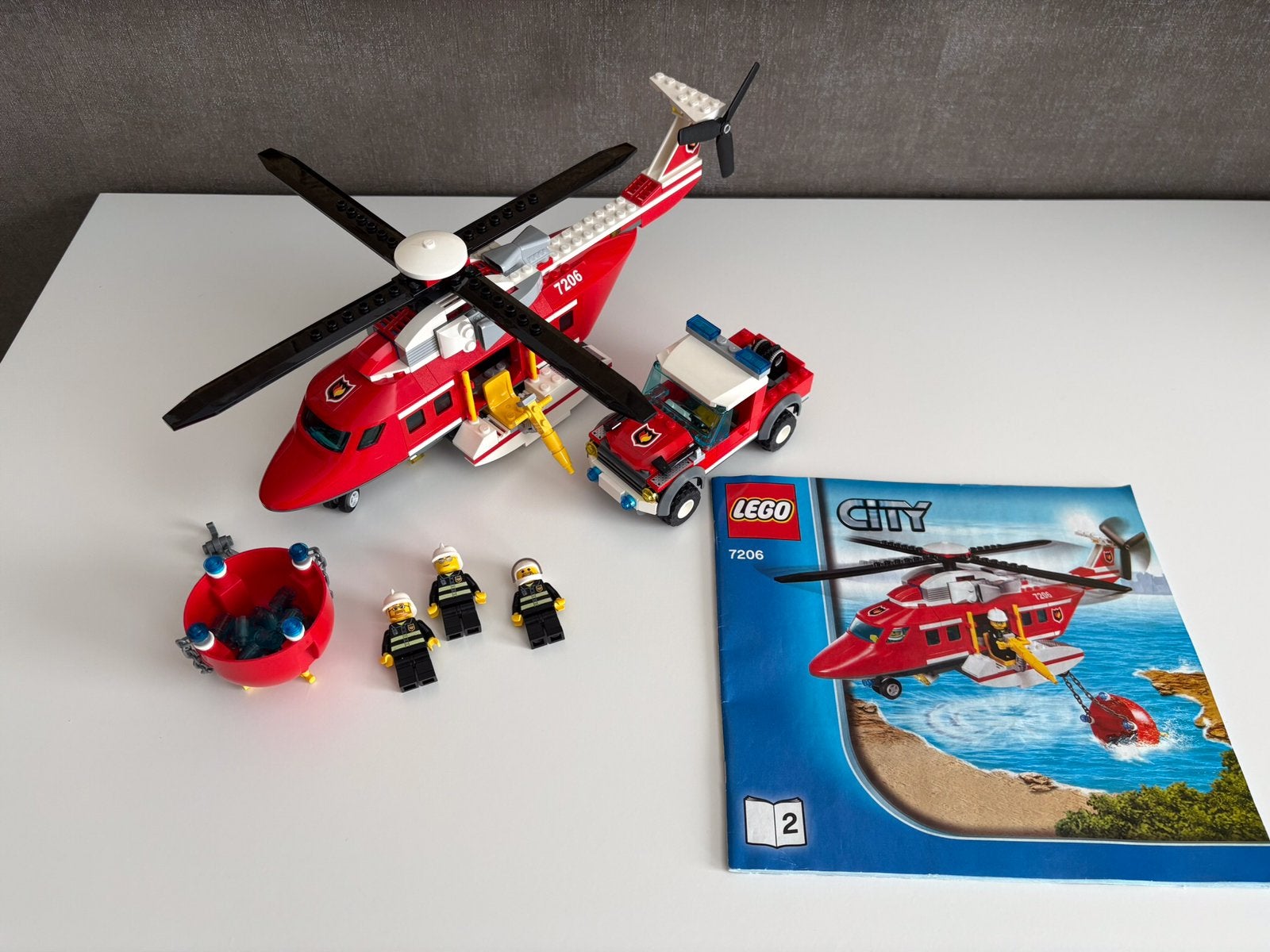 Lego 7206 brandweer helikopter, Compleet, City, Lego, Nieuw