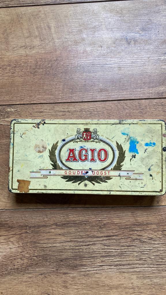 Vintage Agio Gouden Oogst sigarenblik, Verzamelen, Blikken, Ophalen of Verzenden, Gebruikt, Overige, Overige merken