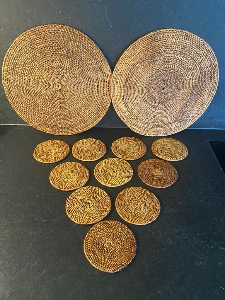 Birma riet onderzetters en placemats, Ophalen of Verzenden, Zo goed als nieuw, Bord