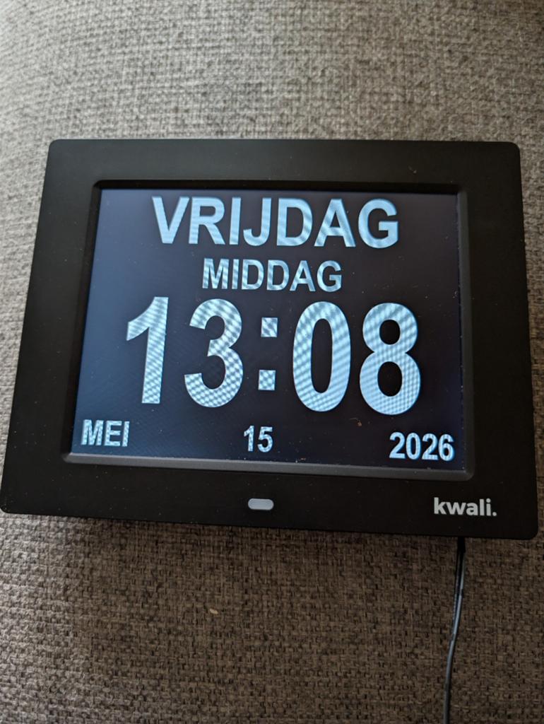 Kwali Dementie Klok - Digitale Dagklok voor Ouderen, Ophalen of Verzenden