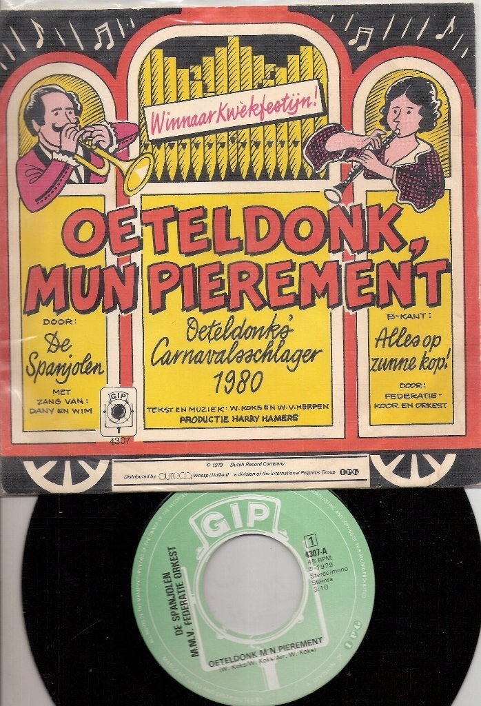 Oeteldonk Mun Pierement(winnaar Kwekfestijn 1980), Cd's en Dvd's, Vinyl Singles, Ophalen, Gebruikt