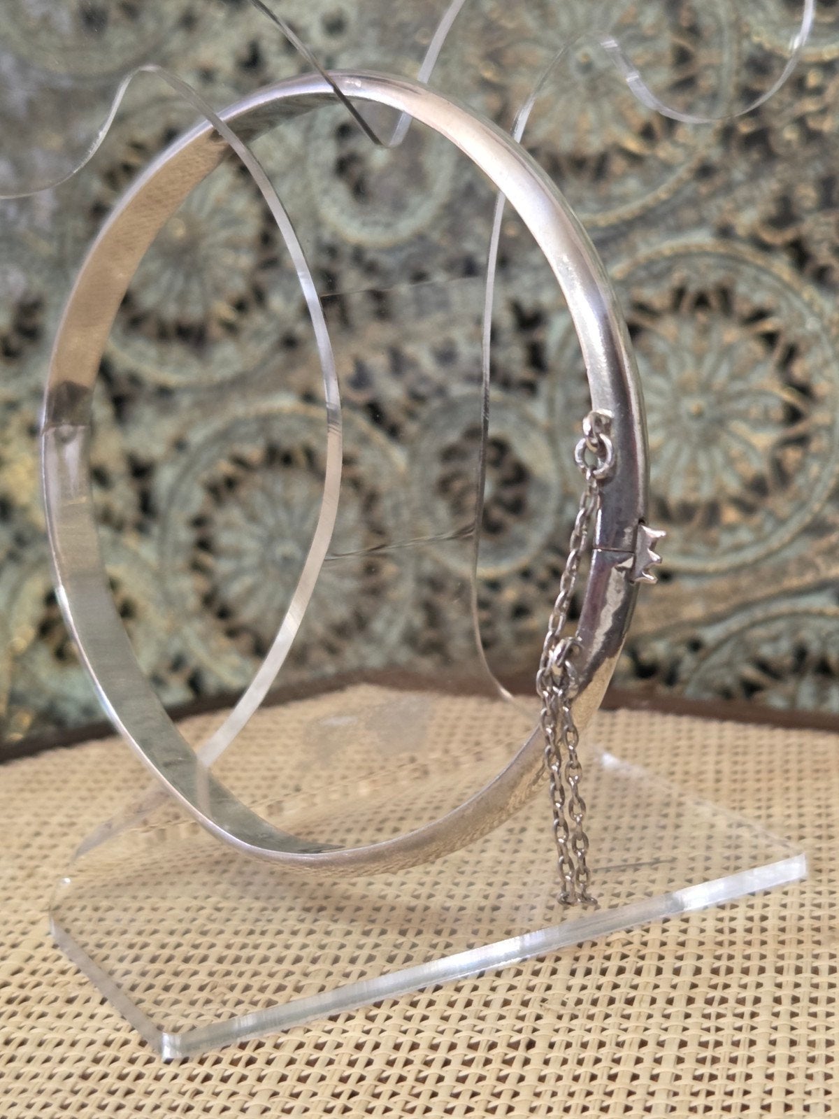 Elegante Zilveren Slavenarmband (925) met Veiligheidsketting, Ophalen of Verzenden, Zilver, Zilver