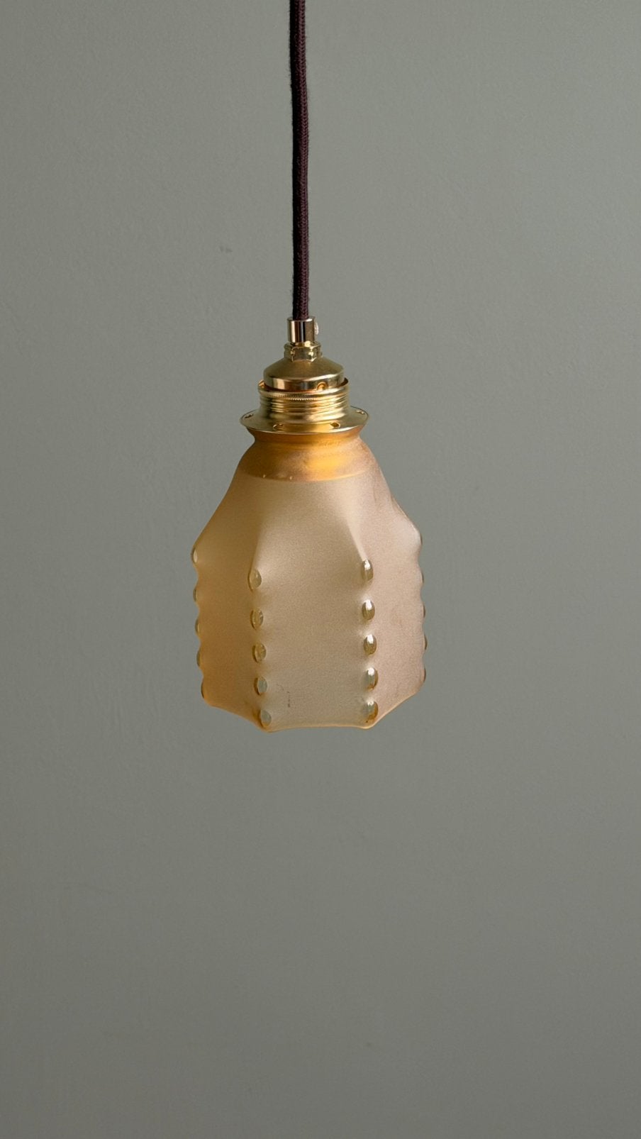 Vintage oude Franse lamp hanglamp pendellamp frosted glas, Gebruikt, Art deco,  art nouveau, antiek, Frans., Glas, E27 (groot)