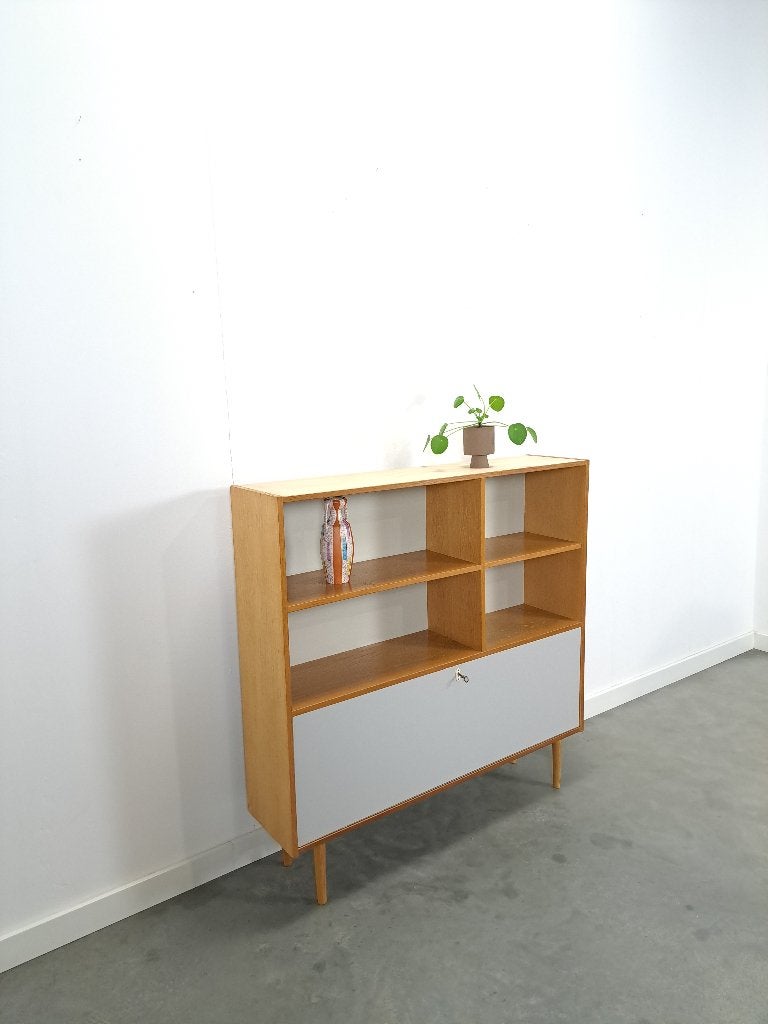 Deens Domino Mobler kast met klepdeur vintage, Gebruikt, 100 tot 150 cm, Met deur(en), 100 tot 150 cm