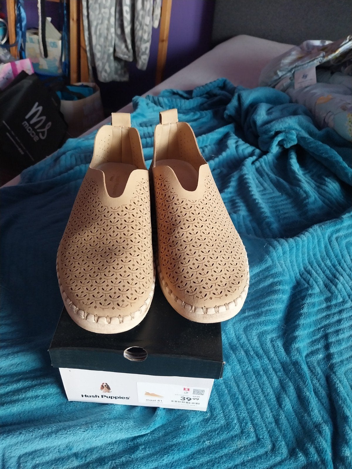 Mooie open instappers - Hush Puppies, Ophalen of Verzenden, Zo goed als nieuw, Hush Puppies, Instappers