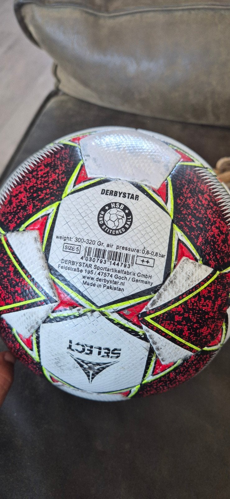 Derbystar voetbal - Maat 5, Maat XS of kleiner, Ophalen of Verzenden, Gebruikt, Bal