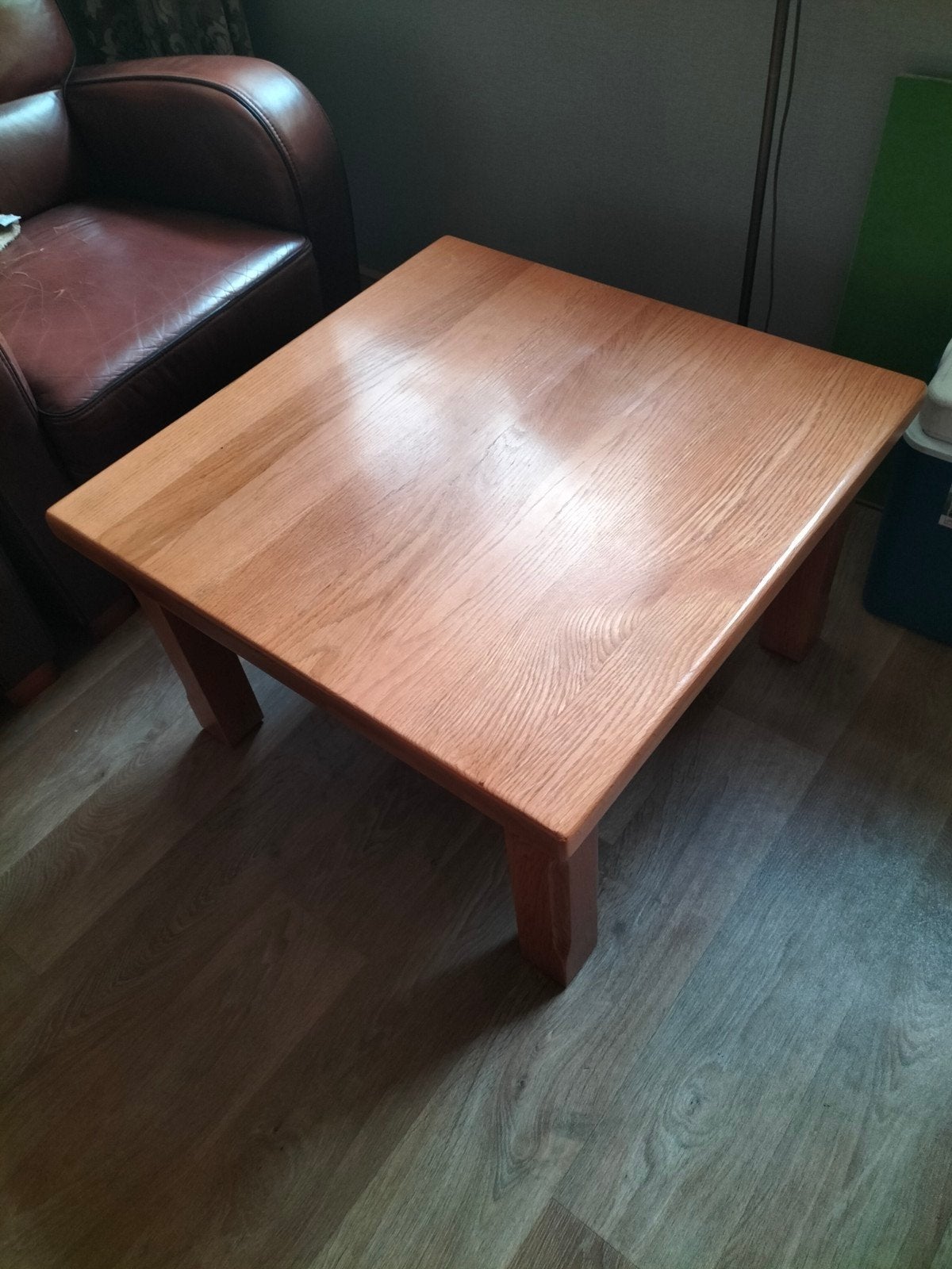 eiken salontafel - vierkant, Ophalen, Gebruikt, 50 tot 100 cm, 50 tot 100 cm