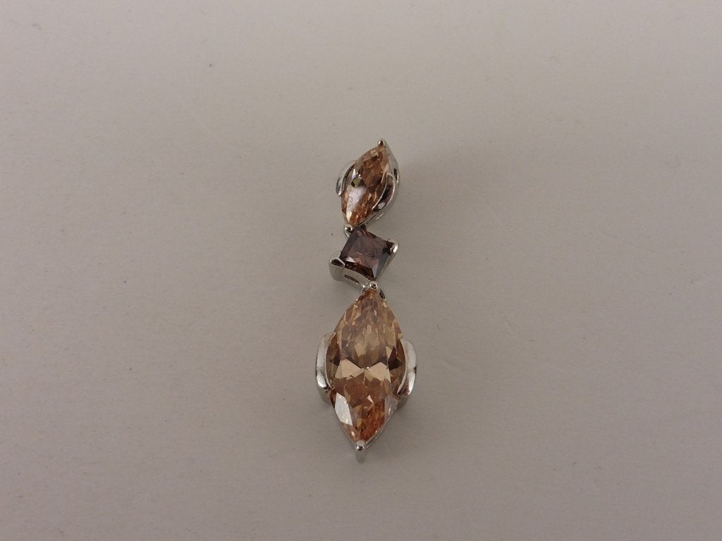 Zilveren hanger met zirkonia                             Z66, Gebruikt, ., Ophalen of Verzenden, .