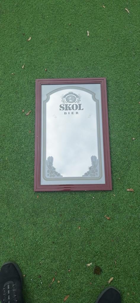 Skol bier reclame spiegel (26524), Verzamelen, Ophalen of Verzenden, Zo goed als nieuw, Reclamebord, Plaat of Schild, Overige merken