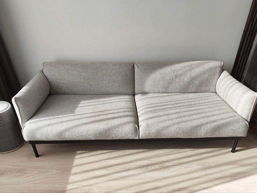 IKEA Applaryd bank 3-zits lichtgrijs, Ophalen, Driepersoons, 75 tot 100 cm, Zo goed als nieuw