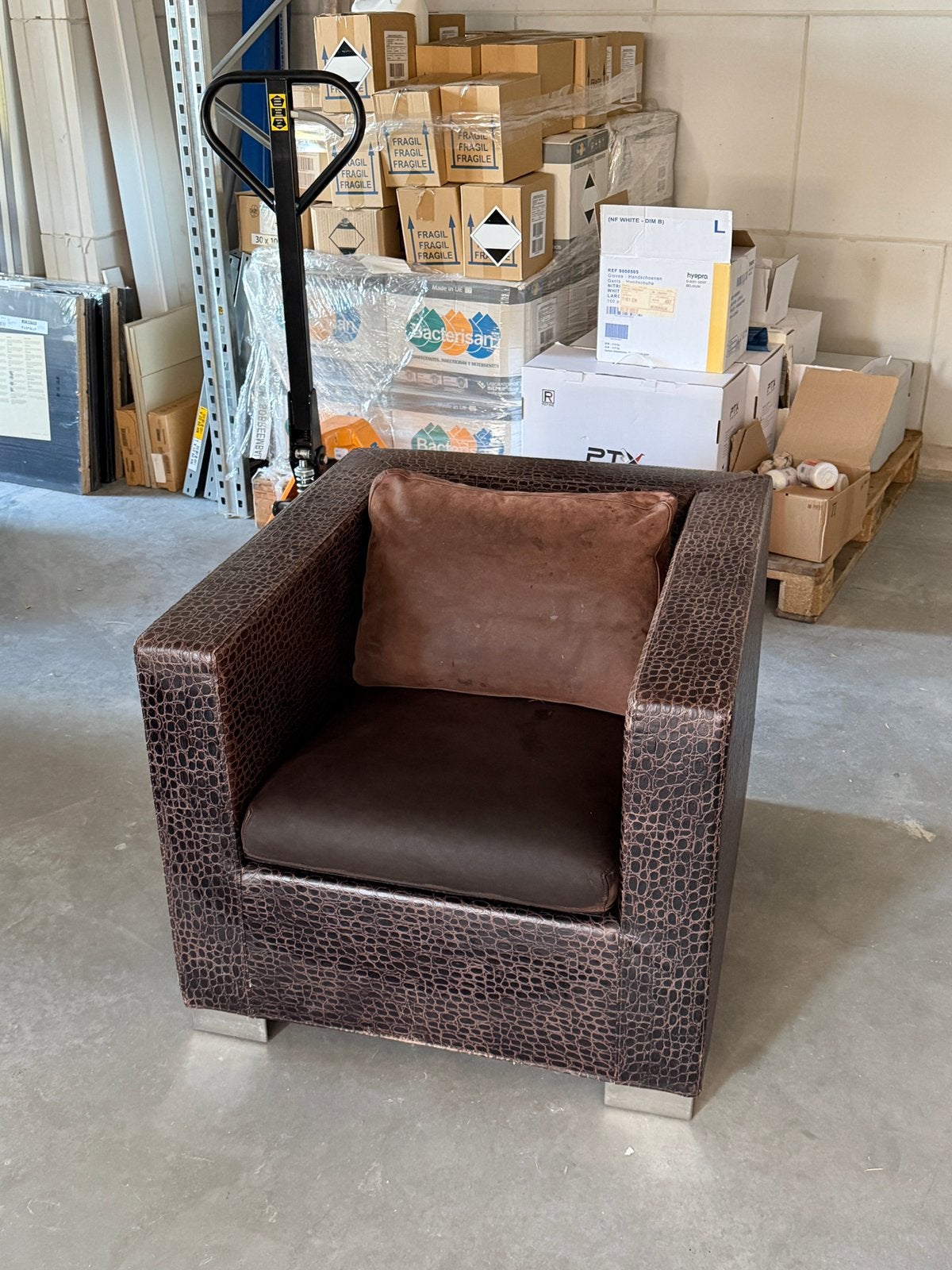 Minotti kuipstoel (Croco) suitcase armchair, Ophalen of Verzenden, Zo goed als nieuw