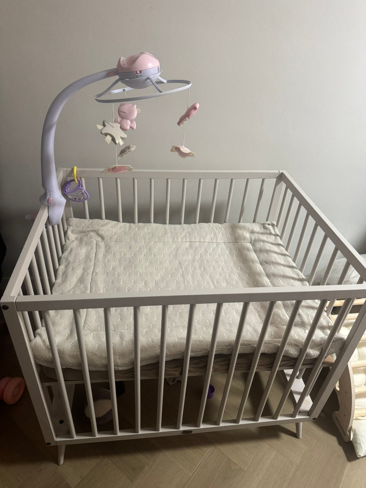 TWF - baby box slaapbed incl. Toebehoren, Ophalen, Zo goed als nieuw, Vierkant, In hoogte verstelbaar