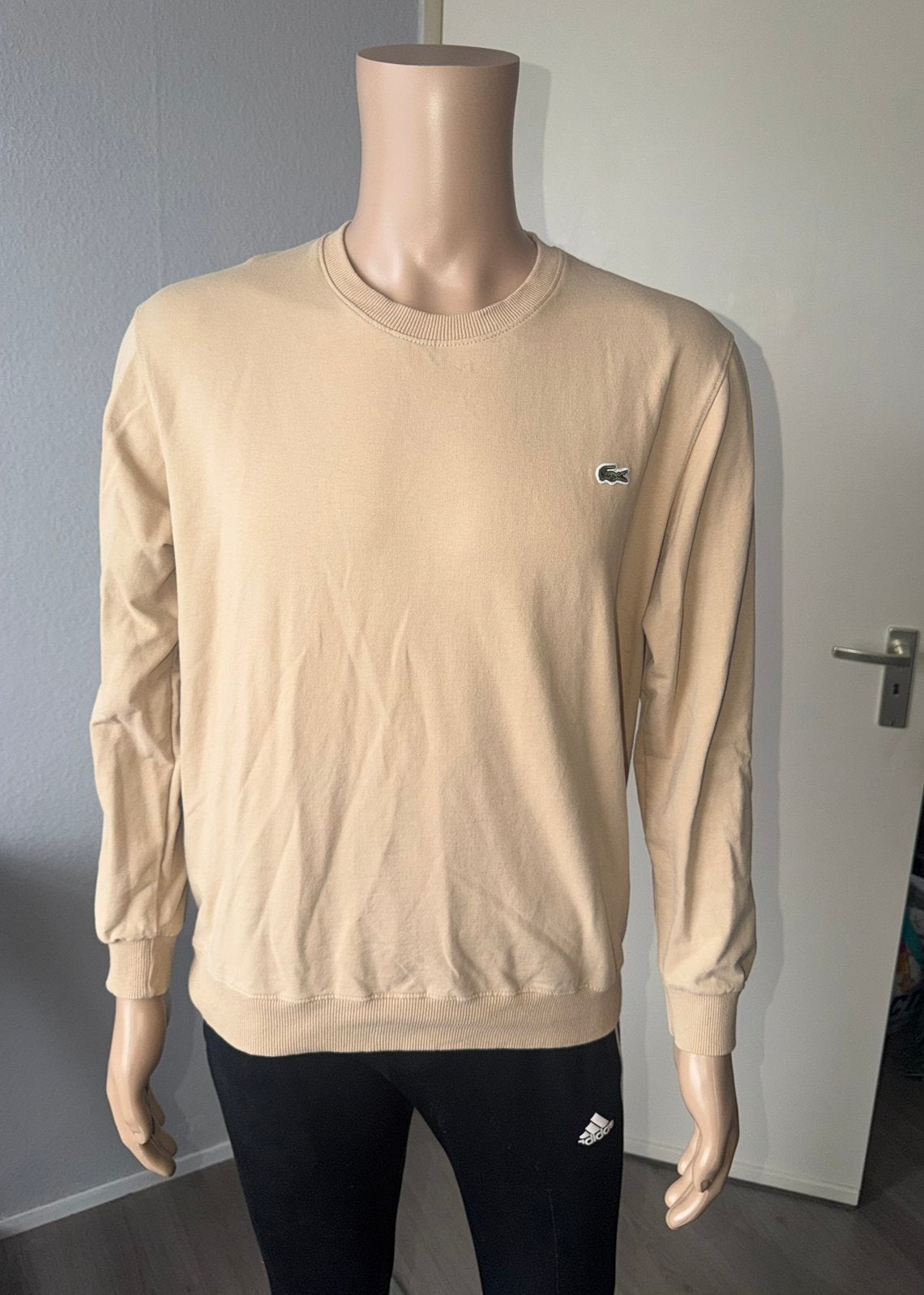 Lacoste sweater beige – maat L, Ophalen of Verzenden, Zo goed als nieuw, Maat 52/54 (L), Beige