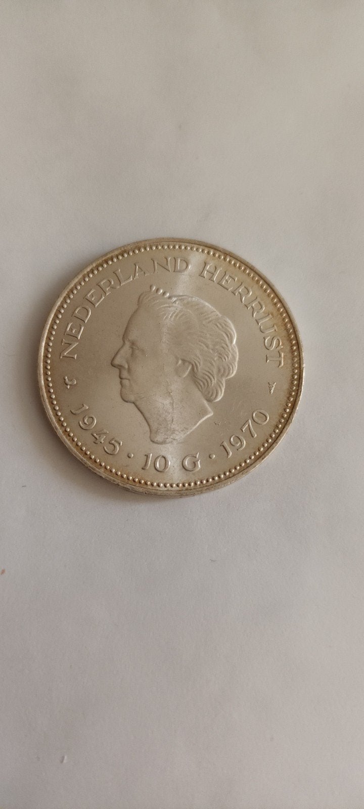 10 Gulden Zilveren Munt 1970 Juliana Nederland Herrijst, Postzegels en Munten, Munten | Nederland, Koningin Juliana, Zilver, Ophalen of Verzenden