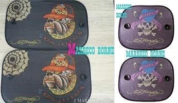 Zonnescherm, Autoscherm Ed Hardy "Skull" en "Bull Dog" 4 st