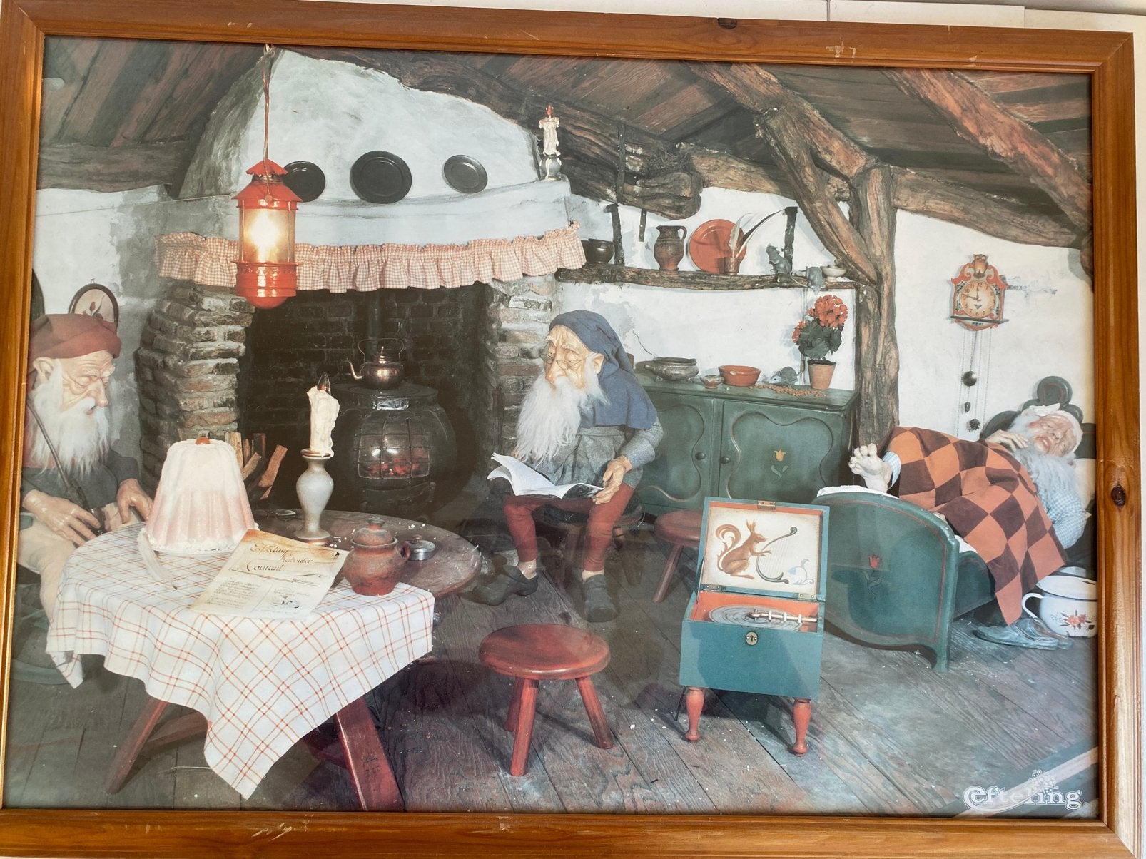 Grote prent kabouter Sprookjesbos Efteling in lijst, Ophalen