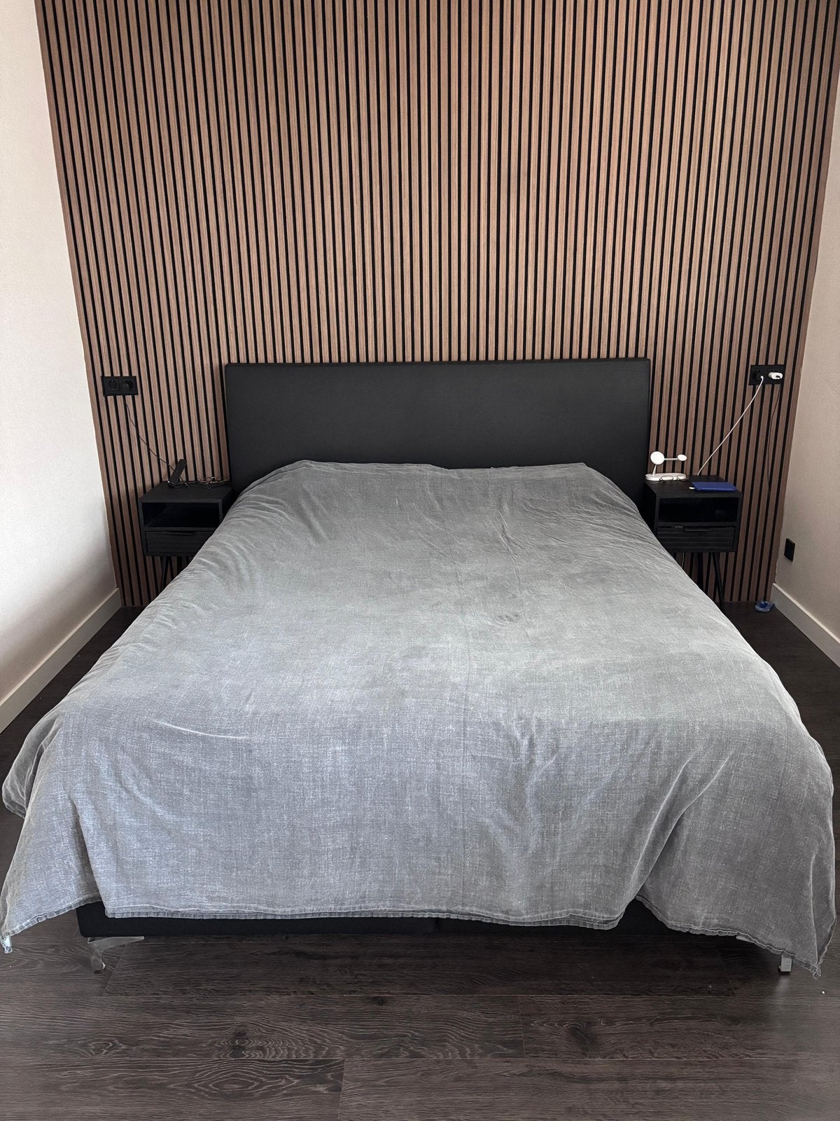 Velda boxspring, Ophalen, Zwart, Tweepersoons, Zo goed als nieuw