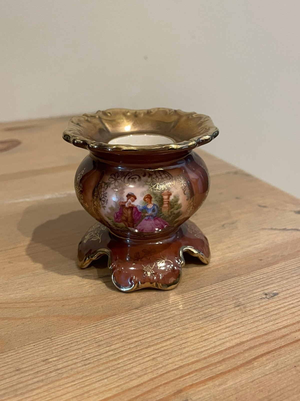 Antieke porseleinen kaarsenhouder, Antiek en Kunst, Verzenden, Keramiek of Aardewerk